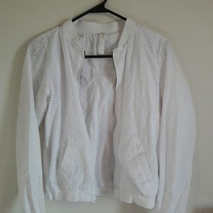 White bomber jacket